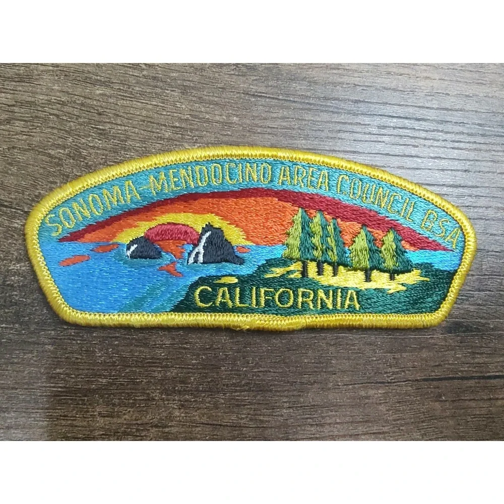 Sonoma Mendocino Area Council California CSP Boy Scout Patch Sunset Coast Scene